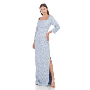 JS Collection Remi Sweetheart Lace Column Gown Slate Womens 4